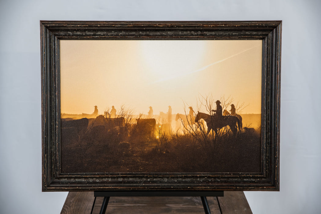 Moving Cattle- Framed Canvas